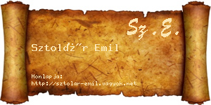 Sztolár Emil névjegykártya