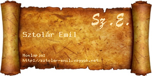 Sztolár Emil névjegykártya